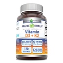 Amazing Formulas Vitamin D3 5000 IE med vitamin K2 100 Mcg