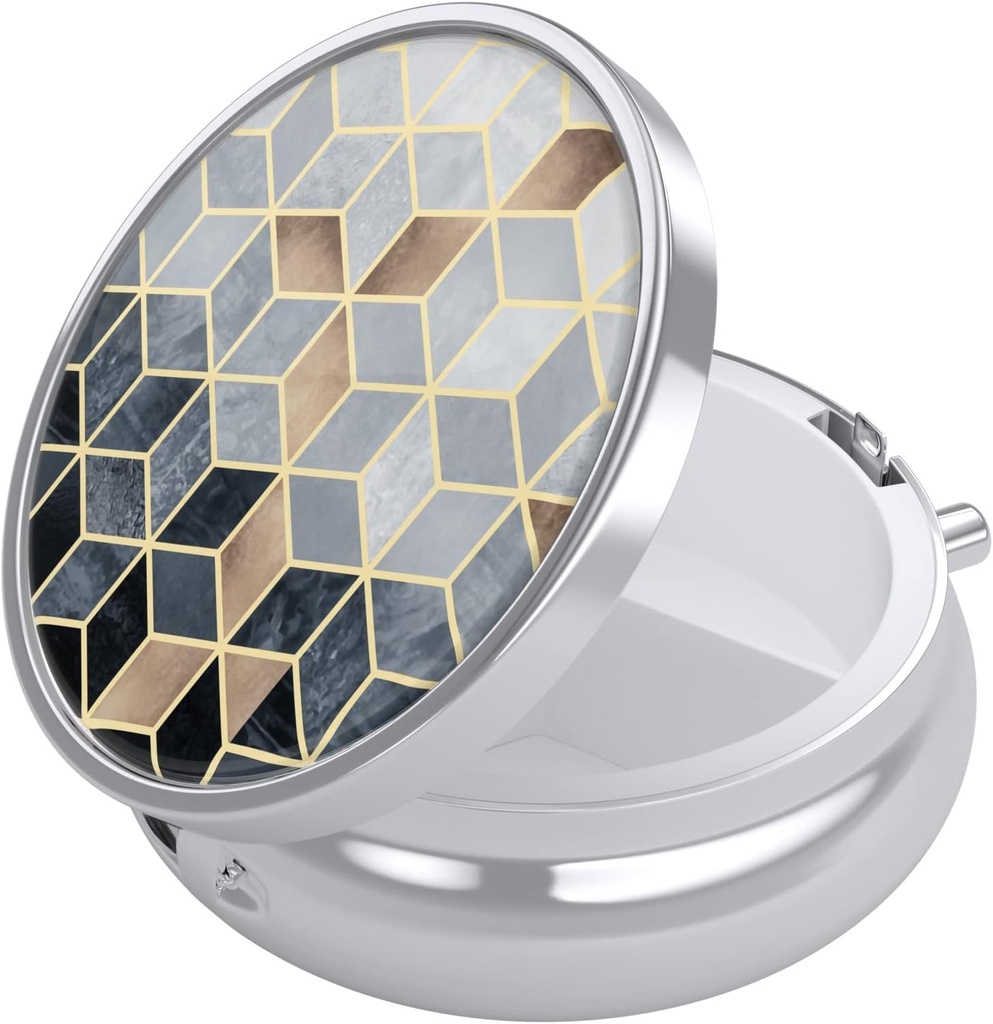 Nipichsha Pill Box, Lille Pill sag til purse & Pocket, Cute Travel Medicine Organizer, Portable Medicine Container Holder til at holde vitaminer, Medicin, Fish Oil & Kosttilskud, Gold Diamond