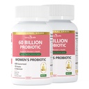 Probiotika og Prebiotika til kvinder pH Balance & fordøjelse - 60 Millioner Vaginal Probiotika med Cranberry & D- Mannose til Gut, urinveje, immunforsvar, Vegan & Non- Gmo; 180 Kapsler