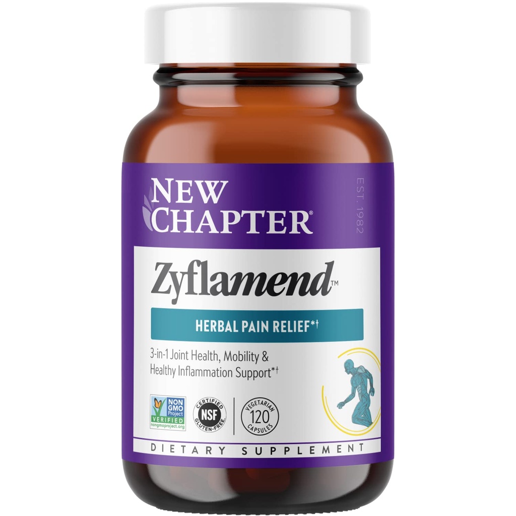 Nyt kapitel Zyflamend ™ Multi- Herbal Pain Reliever + Joint Supplement, 10- in-1 Superfood Blend med Ginger & Gurkemeje for sund inflammation Response & Herbal Pain Relief +, 120 Tæl