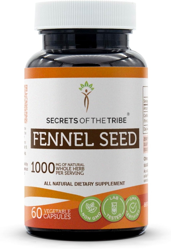 Secrets of the Tribe Fennel Seed 60 Capsules, 1000 mg, Fennel Seed (Foeniculum vulgare) Tørret frø (60 Capsules)
