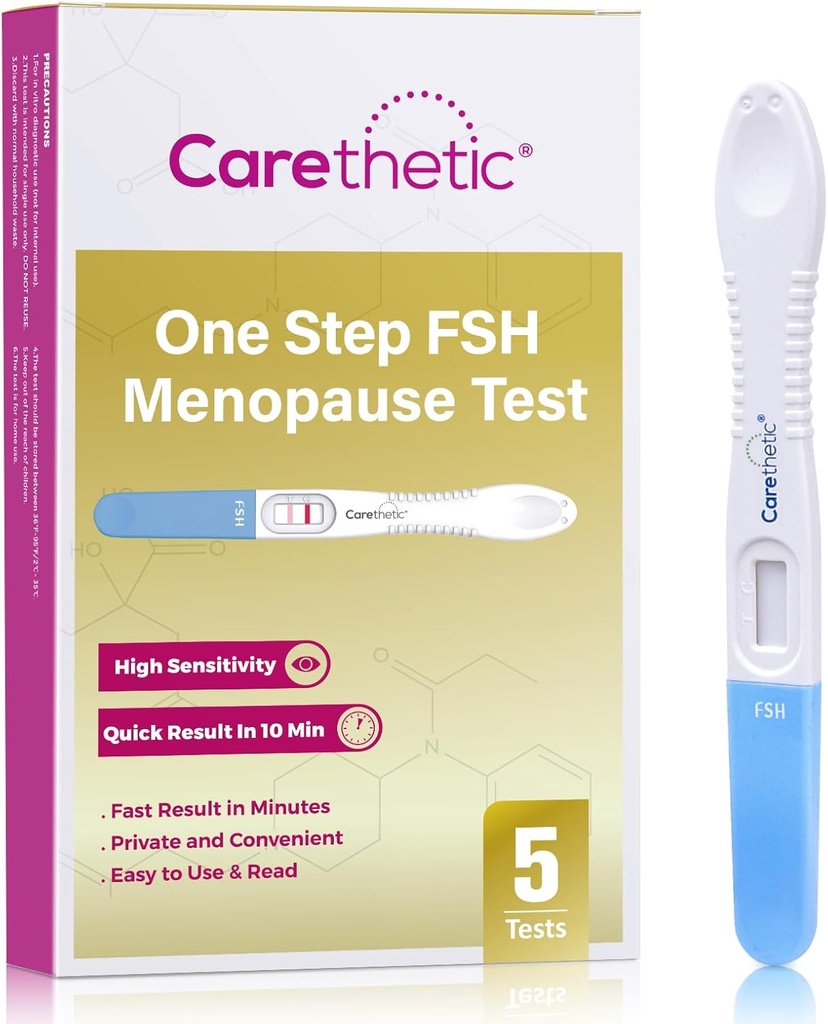 [5 Pack] Caresitisk FSH Menopause Test Kit - Midstream at- Home Menopause Test, High- Sensitivitet FSH Detection for Perimenopause & Fertility Monitoring
