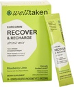Gurkemeje Curcumin Recover Powder - Blåbær Lime, 14ct Box - 400mg Optimeret Curcumin, Pomegranat, Rød Grape - Hjælper reducere lejlighedsvis træthed - Vegan, 14 Servere