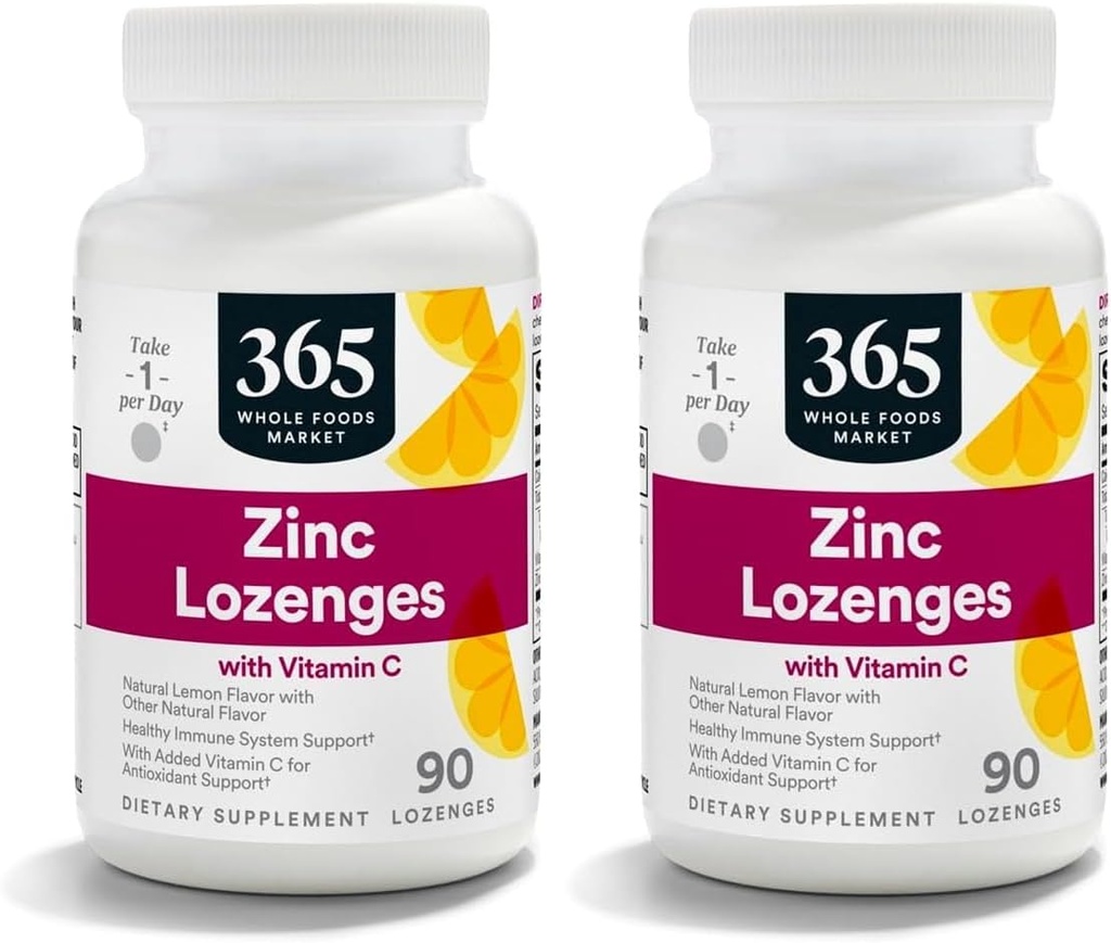 365 af Whole Foods Market, Lounceenges Zink Vitamin C, 90 Greve (pakke med 2)
