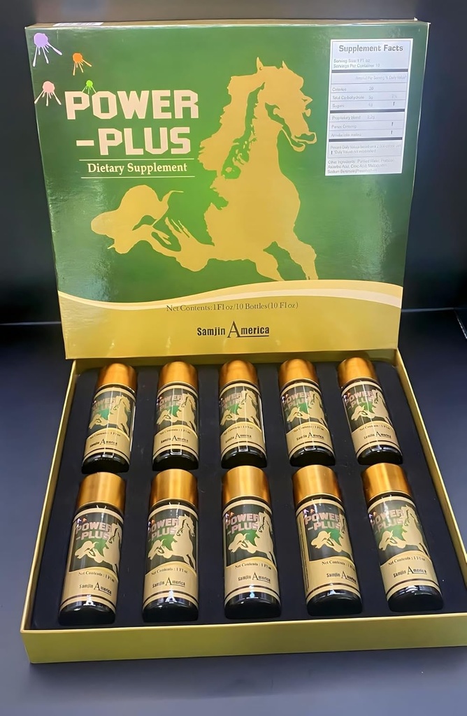 Power Plus Extra Strenght / Ginseng Energidrik. 1oz X 10FLASKER.
