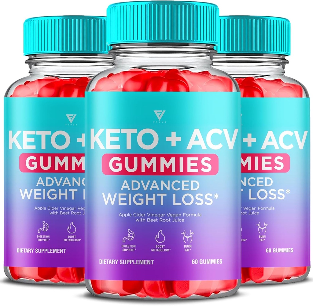 (3 Pack) Keto ACV Gummies Advanced Weight Loss, ACV Keto Gummies for Weight Loss Women Mænd Keto + 1000MG Apple Cider Vinagar Advanced Fat Burn Dietary Support Gummy Supplement Formel (180 Gummies)