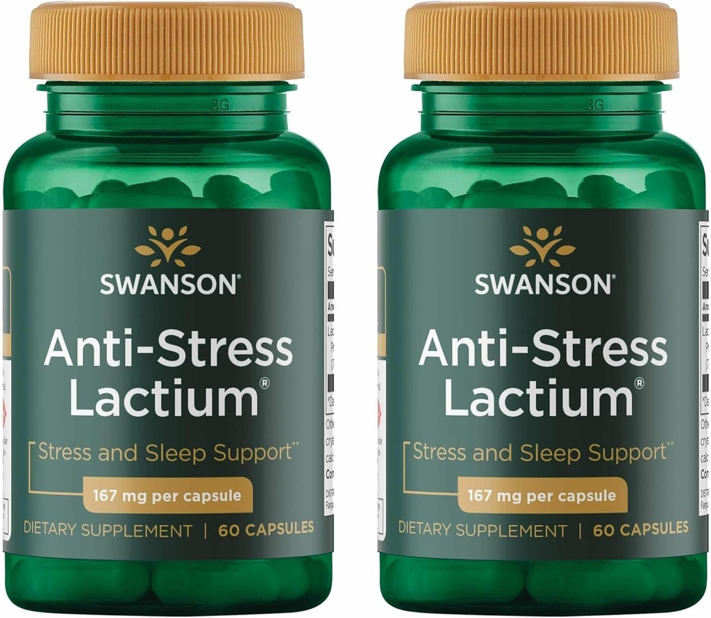 Swanson Women 's Anti- Stress Formel (Lactium) - Hjælper Counter Stress, fremmer afspænding og søvn support - (60 kapsler, 167mg) 1 pakke (2 pakker)