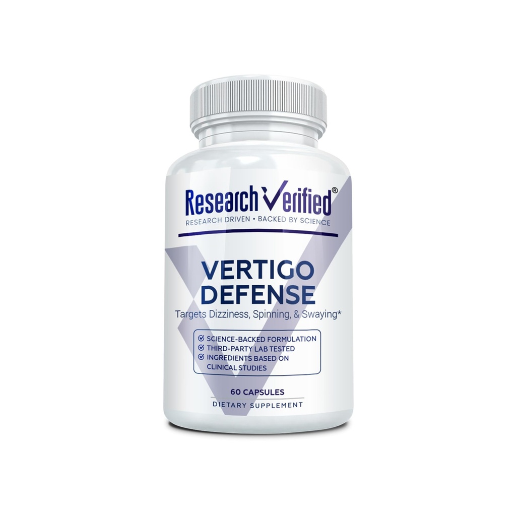 Forskning Verified Vertigo Defense - Soothe Symptomer og Support Indre Øre Balance - Vitamin D3, Ginger, Ginkgo Biloba, BioPerine - 60 kapsler