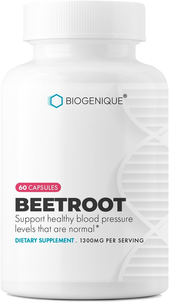 Økologisk Beet Root 1300 mg understøtter blodtryk, atletisk ydeevne, fordøjelses- og immunsystem 60 Kapsler Beet Root Powder