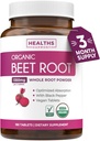Organic Beet Root Powder Tablets - Extra Strength Beet Supplement med Black Pepper Extract for Enhanced Absorption to Support Heart Health Nitric Oxide Production & Atletic Performance (3 Måneder)
