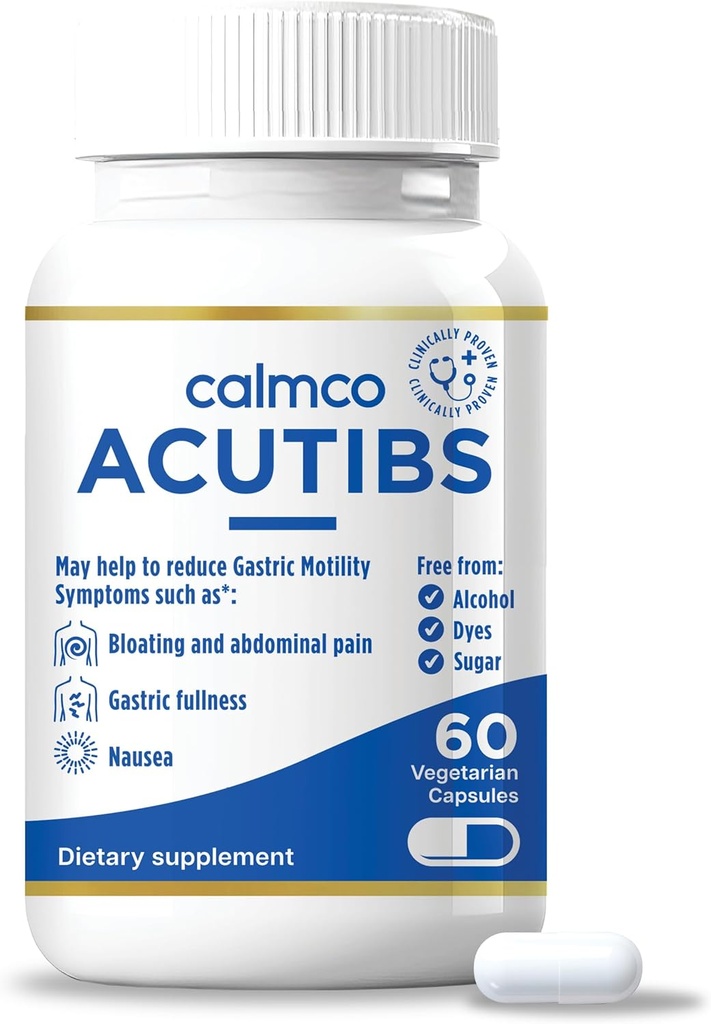Acutibs Vegan Kapsler - Naturlig fordøjelsesstøtte med Artichoke & Ingefær Ekstrakter for Gastrisk discomfort Relief, Kvalme, Bloating & Abdominal Pain, Hjælper lethed IBS og Reducere Gut Inflammation, 60 Greve