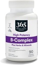 365 af Whole Foods Market, High Potency Vitamin B Complex med urtetilskud tabletter, 90 CT