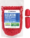 XPRS Nutra Størrelse 5 Tomme kapsler - 1000 Tomme meget små Tomme Gelatine kapsler - Piller selv Kapselfyld - Fyldelige Pille Gel Caps til Do- It- Yourself Vitamin Kosttilskud (rød)