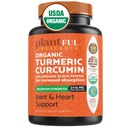 Økologisk gurkemeje tillæg med sort peber Højeste potens USDA Certificeret [Non- GMO Organic Curcumin 2115mg] Antioxidant Joint & Immunsupport 120 tabletter