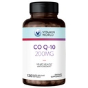 Vitamin World CoQ10 200 mg Softgels, Coenzym Q10 Kosttilskud til antioxidant Support, Heart Health & Energy Production, Gluten Free, 120 Rapid Release Softgels