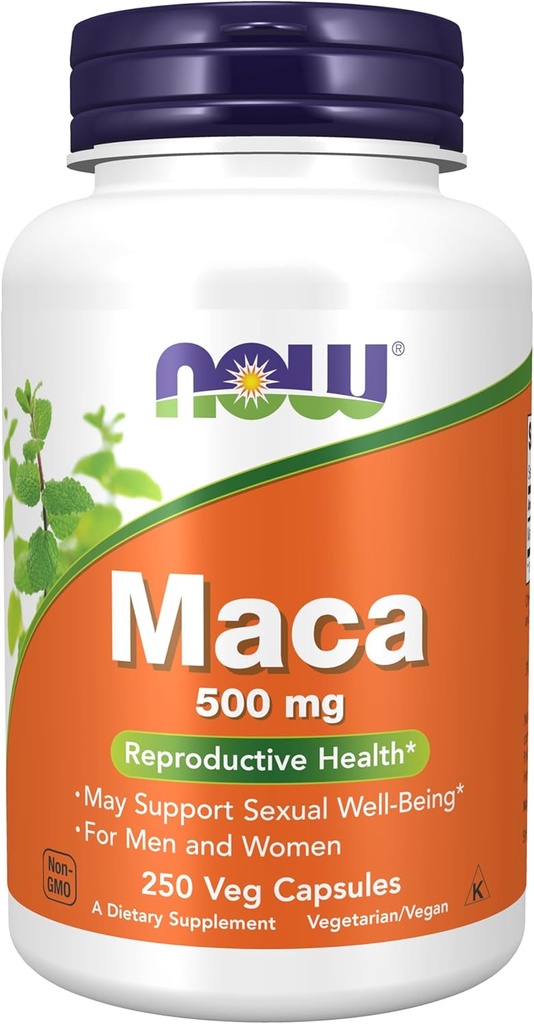 Now Foods Maca Capsules, 500 mg, 250 Count (pakke med 1)
