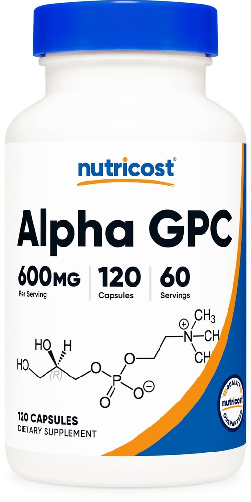 Nutricost Alpha GPC 600 mg, 120 Vegetariske kapsler - Non-GMO og Gluten Free, 300mg Per Capsule