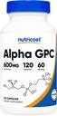 Nutricost Alpha GPC 600 mg, 120 Vegetariske kapsler - Non-GMO og Gluten Free, 300mg Per Capsule