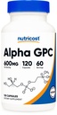 Nutricost Alpha GPC 600 mg, 120 Vegetariske kapsler - Non-GMO og Gluten Free, 300mg Per Capsule