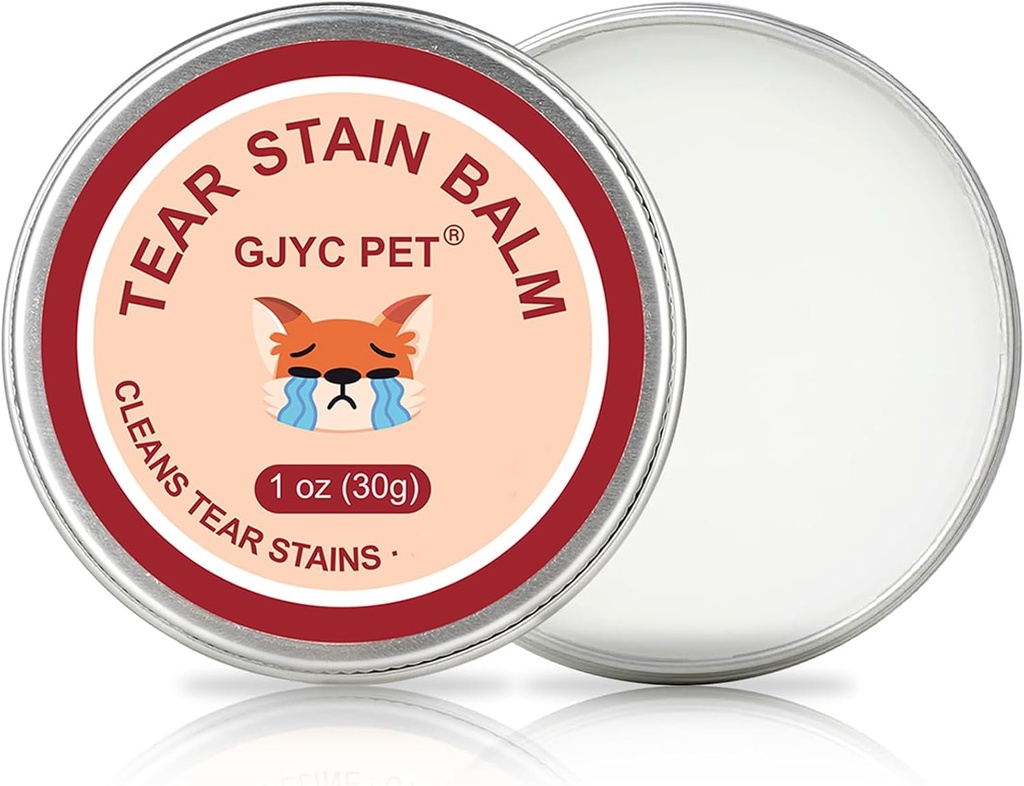 Pet Tear Stain Remover Balm - 1 oz (30g) Natural, Plant-Based Eye Care for Dogs and Cats - Renser forsigtigt og genskaber Sparkling Eyes