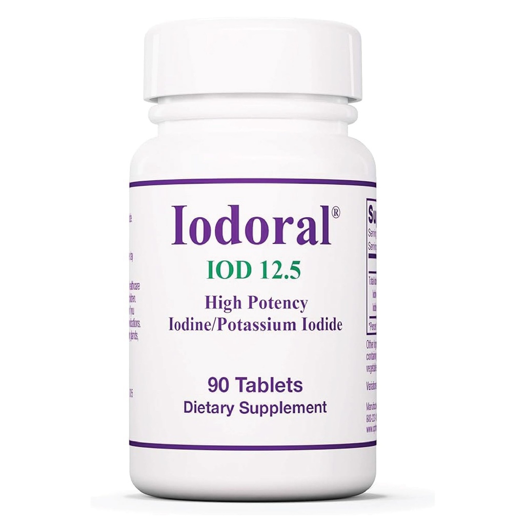 Optimox Iodoral 12, 5 mg tillæg - Jod supplement, thyreoideatilskud til kvinder og mænd, Lugol Solution Pills, Kalium Iodide Tablets, Daily Mineral Complex - 90 Greve