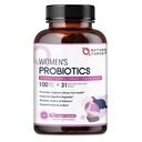 NATUR TARGET Probiotika for kvinder, 100 Millioner CFU 'er Probiotika med fordøjelsesenzymer & Prebiotika, Vaginal Probiotika med tranebær til Urinbehandling Tract Health, pH Balance, 90 Veggie Kapsler