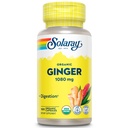 SOLARAY Organic Ingefær 1080 mg - Økologisk Ingefær Kosttilskud - Relieves Kvalme og Opkastning forbundet med Motion Sygdom, Understøtter fælles sundhed - Vegan, Ikke Drowsy, 60- Day Garanti, 50 Tjenester