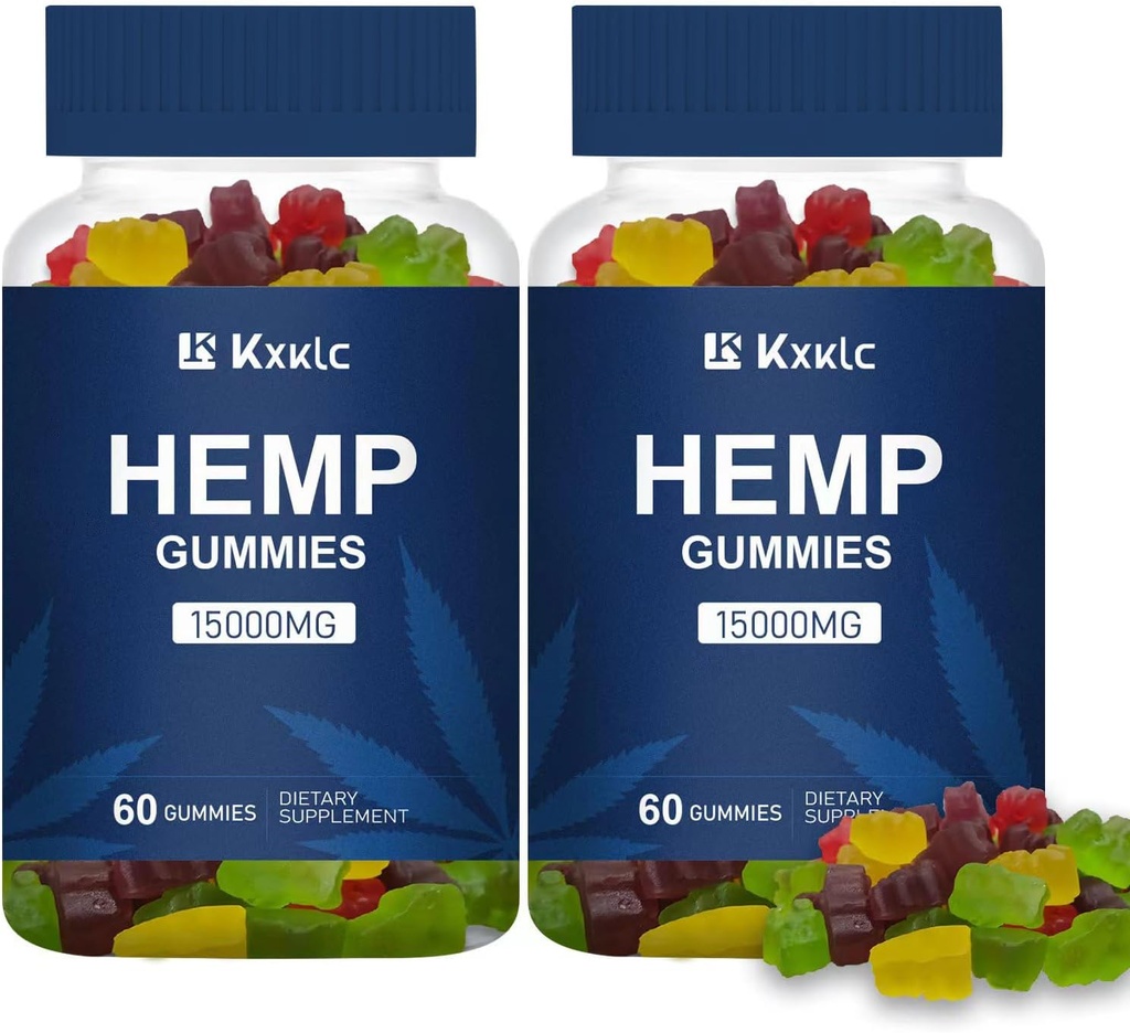 Hamp Gummies Great for Afslapning & Clam, Lavet med Organic Omega 3 6 9, Non- GMO, Lavsukker Hamp Gummy.. (Pack 02 (60 Greve))