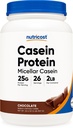 Nutricost Casein Protein Powder 2lb Chocolate - Micellar Casein, Gluten Free, Non- GMO