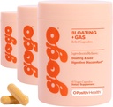 GOGO Bloating & Gas fordøjelsesbesvær, 30 Servering (pakke af 3) - Kosttilskud med fordøjelsesenzymer, bromelain, ingefær rod, og mælk tidsel - Understøtter Bloating Relief & Reducerer vandretention