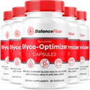 (5 Pack) Balance Flow Glyco Optimizer, Balance Flow, Balance Flow Glycol Optimizer Supplement, BalanceFlow Support Kapsler, Balance Flow Blood Support Advanced Formel, 150 Kapsler til 5 Måneder