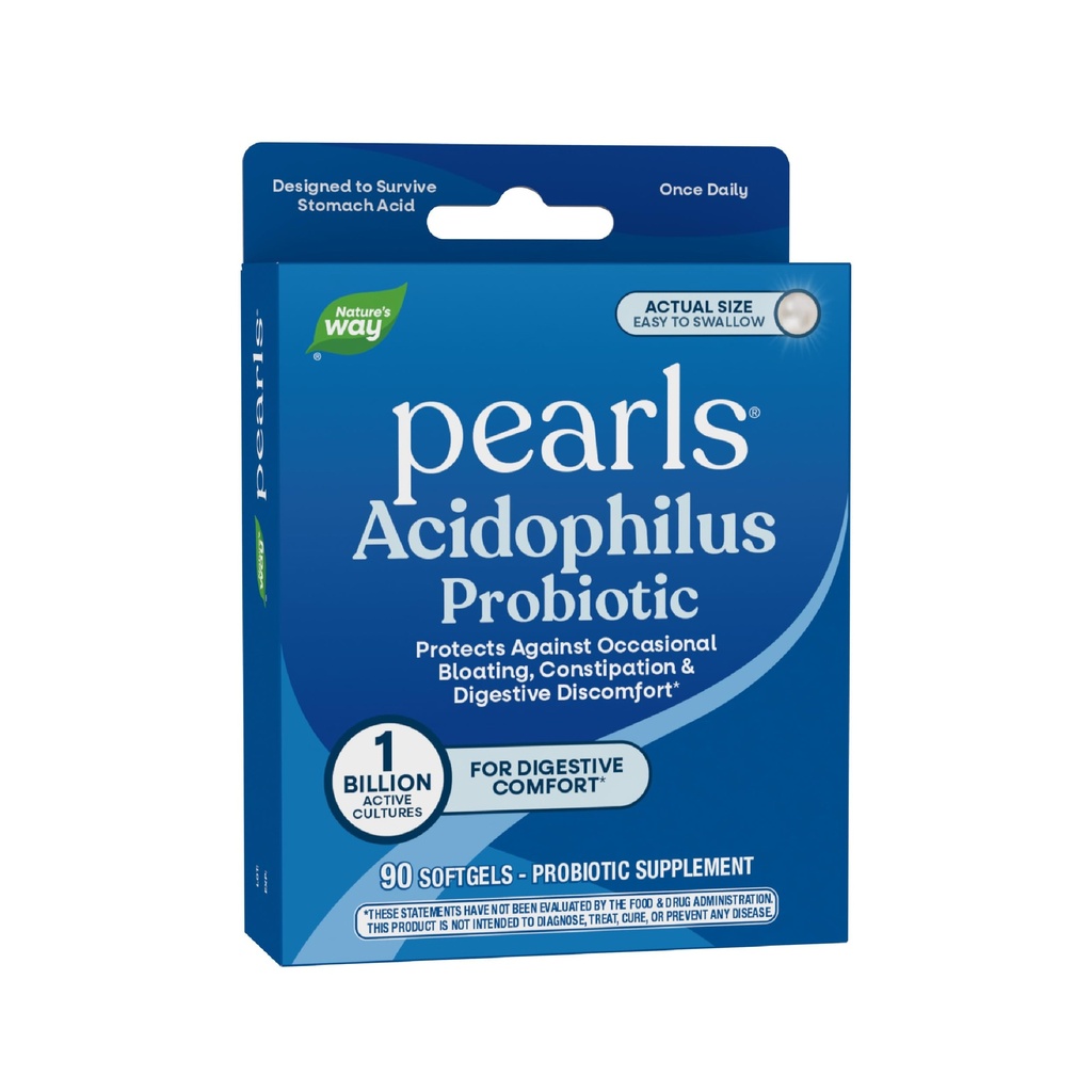 Nature 's Way Probiotic Pearls Acidophilus, Understøtter fordøjelsesbalance & Gut Sundhed, Reducere lejlighedsvis Forstoppelse og Bloating *, 1 Billion Kulturer, 90 Softgels