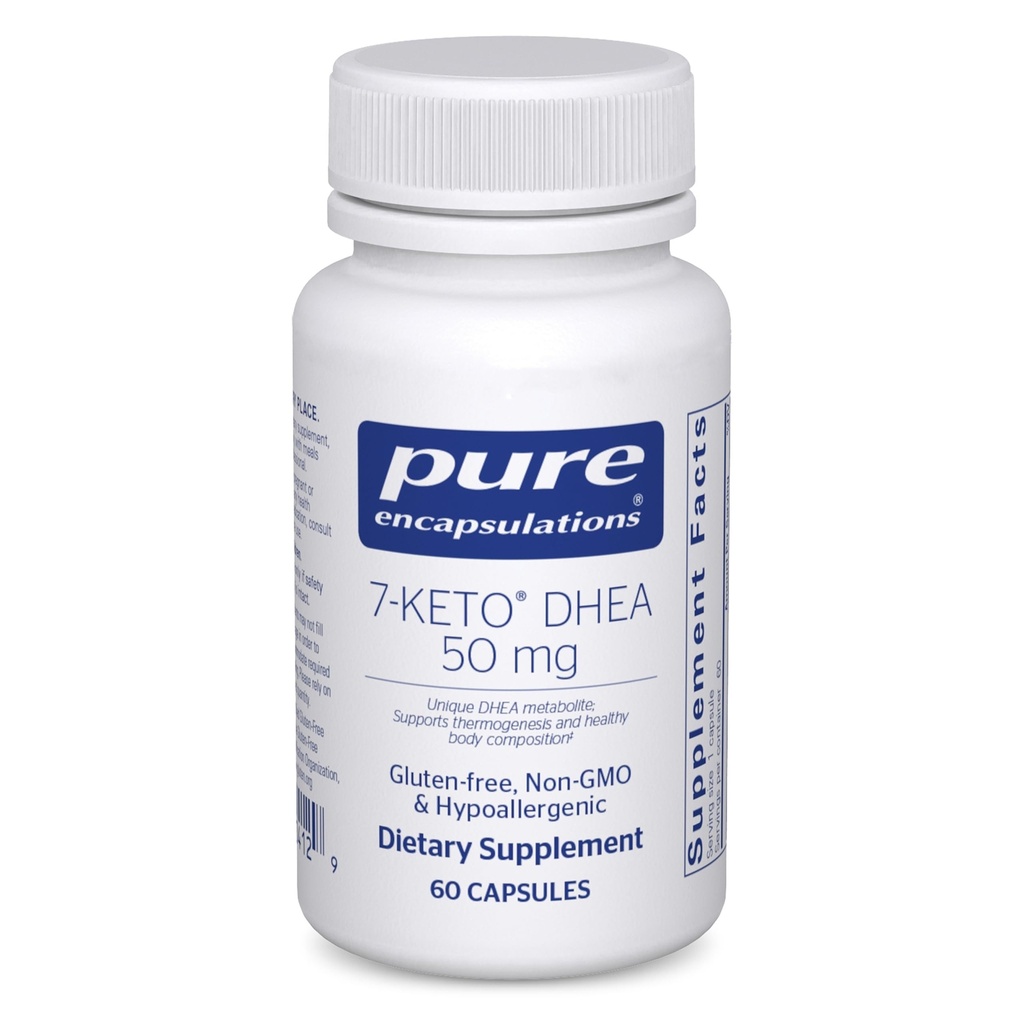 Ren indkapsling 7- Keto DHEA 50 mg 1 124; Unique DHEA Metabolite Supplement til støtte Termogenese og sund krop Sammensætning * 1 124; 60 kapsler