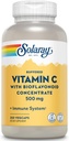 SOLARAY Buffered C-vitamin 500 mg - med Bioflavonoider, Rose HIPS og Acerola Cherry - Immunitet Support - Nem til det største, Vegan, Lab Verified, 60-dages garanti - 250 Servere, 250 VegCaps