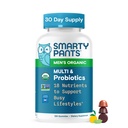 SmartyPants Multivitamin til mænd, Organic Gummies: Probiotika, CoQ10, Methylfolat, Omega 3 (ALA), Vitamin D3, C, vitamin B12, B6, A, K & Zink til immunforsvar, Biotin, 120 Gummies (30 dages forsyning)
