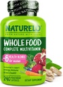 NATURELO hel mad Multivitamin til kvinder - med vitaminer, mineraler, & Økologiske ekstrakter - supplement til energi og hjerte sundhed - ikke GMO - 240 Veganske kapsler