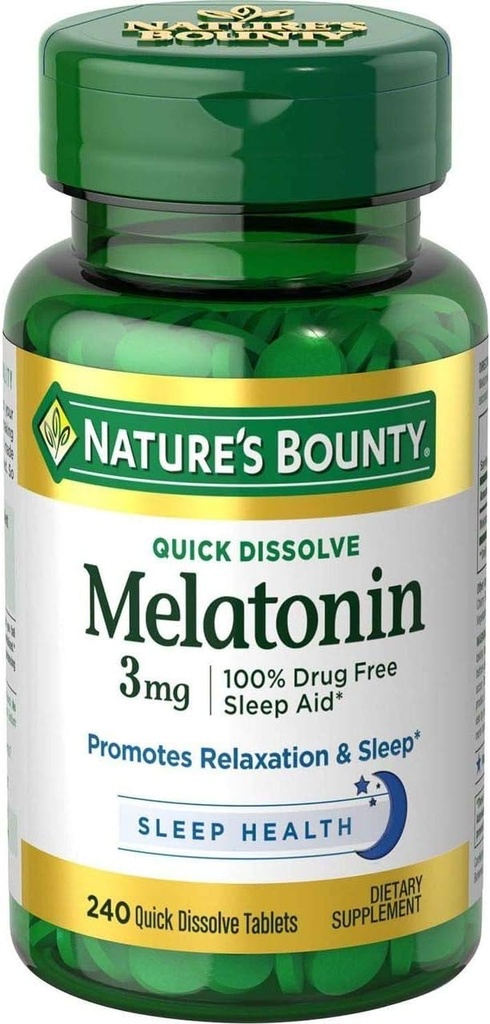 Naturens Bounty Melatonin 3 mg, 240 tabletter