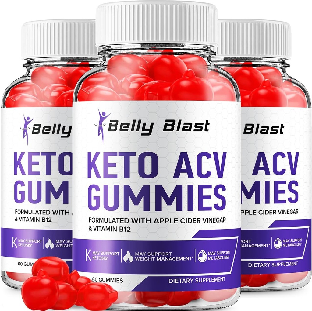 (3 Pack) Belly Blast Keto ACV Gummies - Advanced Formel Belly Blast Keto Plus ACV Gummies Apple Cider Vinagre, Weight Management, BellyBlast ACV Kosttilskud Anmeldelser Mænd Kvinder (180 Gummies)