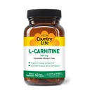 Country Life L- Carnitin 500mg - 60 Vegan Kapsler Note 124; Understøtter energiproduktion & Fat Metabolisme