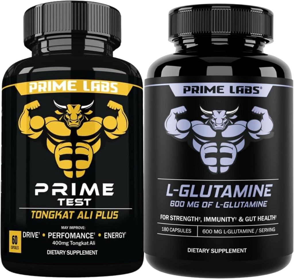 Prime Labs Tongkat Ali Plus (60 ct) + L Glutamine (180 ct)