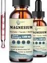 1500mg Magnesium Complex Liquid Drops - High Absorption Triple Magnesium af flydende Magnesiumglycinat, Taurat & Malat, Tilføjet med Coq10, Zink, D3- vitamin til Muskler, Nerver & Energi