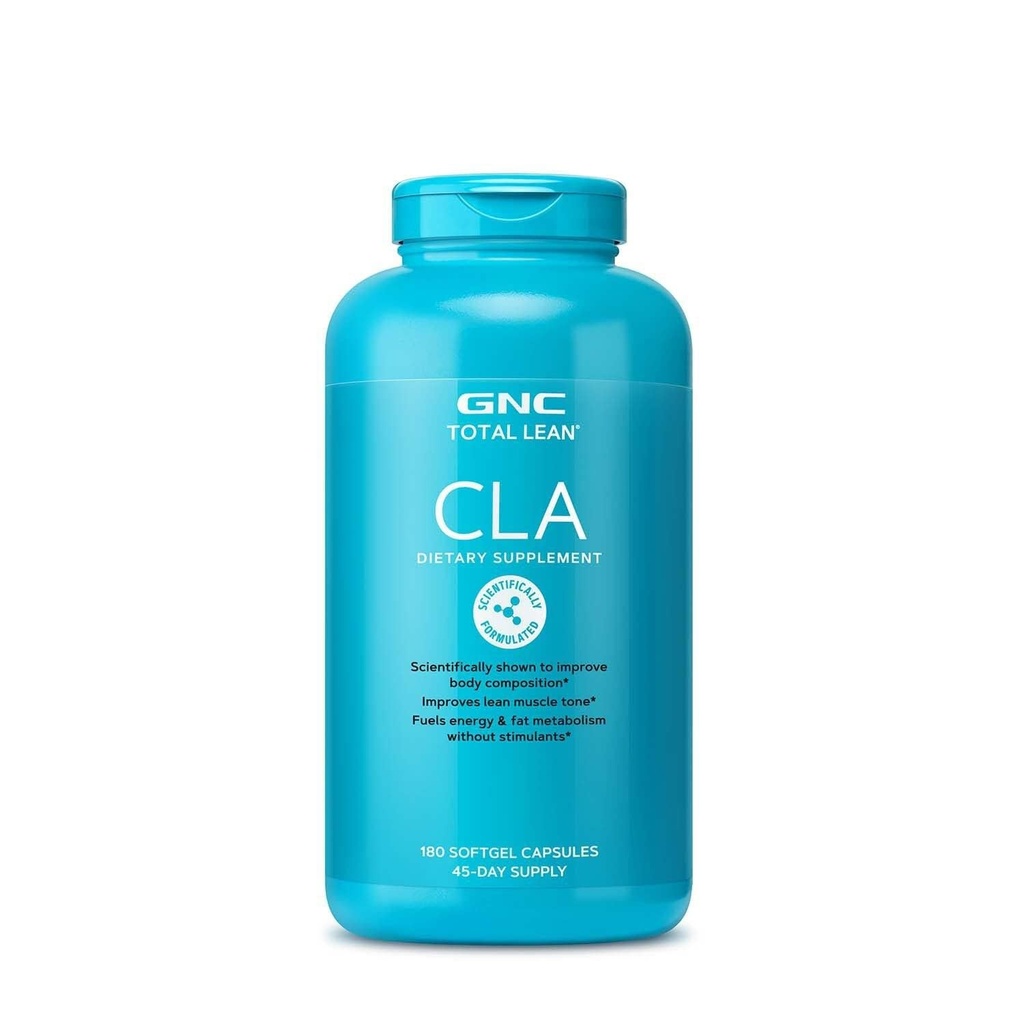 GNC Total Lean CLA, Forbedre kropssammensætning & Lean Muscle Tone, Fuels Fat Metabolisme & Energy uden Stimulanter, Gluten Free, 180 Softels