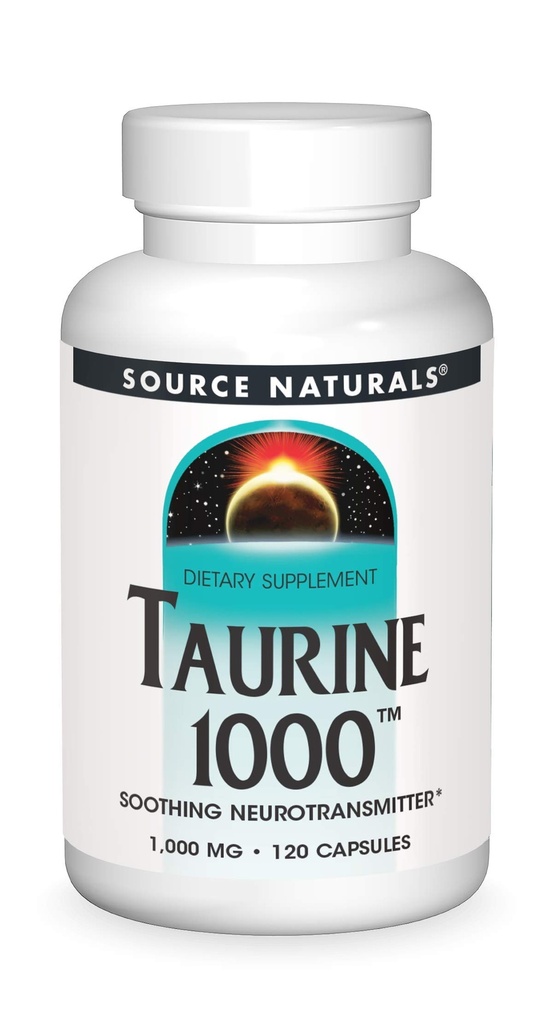 Source Naturals Taurine, Lindrende Neurotransmitter *, 1000mg - 120 kapsler