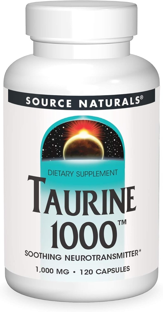 Source Naturals Taurine, Lindrende Neurotransmitter *, 1000mg - 120 kapsler