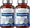 B-3 Nicotinamid 500 mg 100 Caps 2 Pack - Nicotinsyre Niacin Natural Flush- Free Vitamin Formel - Understøtter hud celle sundhed