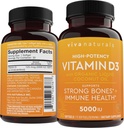 D3 vitamin 5000 IE Softgels (125 mcg), 30 Softgels - High Potency Vitamin D Kosttilskud til sund immunfunktion, Bones & Muscles - Lavet med organisk flydende kokosolie