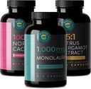 Citrus Bergamot, Nopal Cactus, & Monolaurin Bundle. 100 mg Citrus Bergamot Kapsler, 100 mg Monolaurin Kapsler og 150 mg Prickly Pear Cactus Kapsler