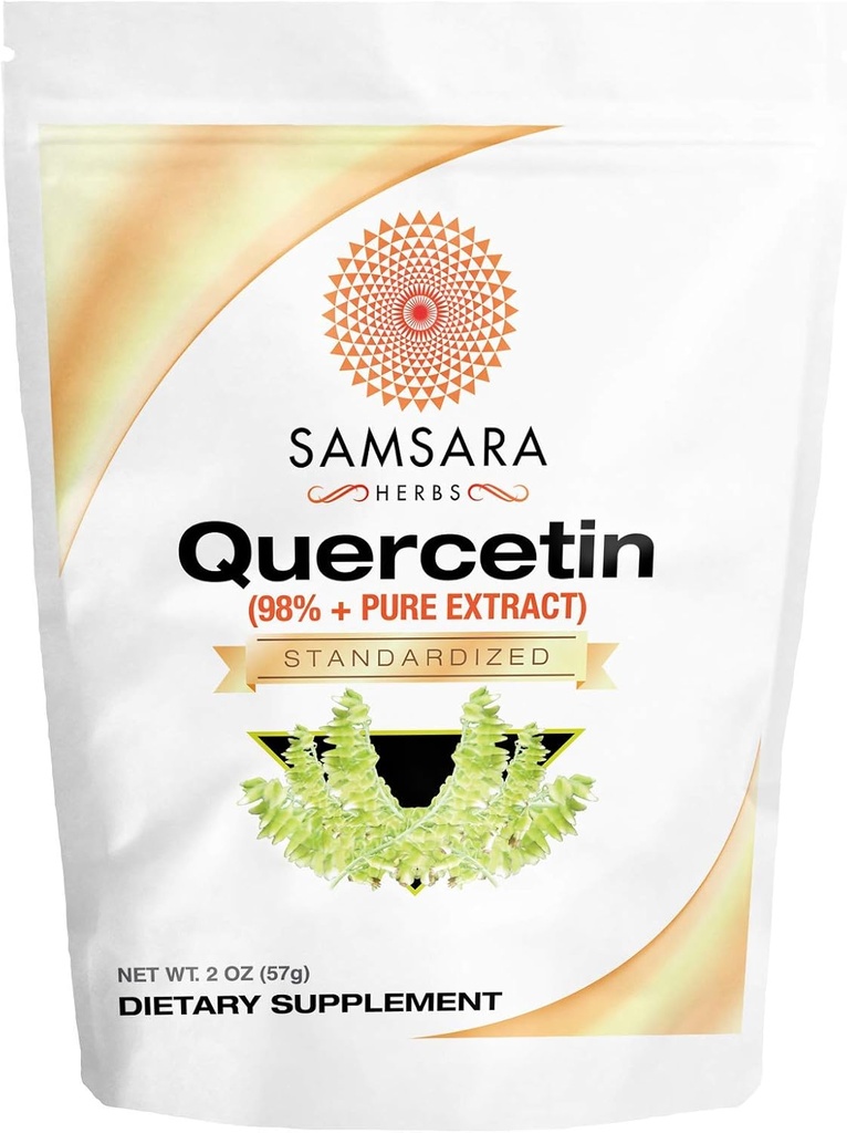 Samsara Herbs Quercetin 98%+ Pure Extract Powder (2oz/57g) - Equal to 114 x 500mg Capsules
