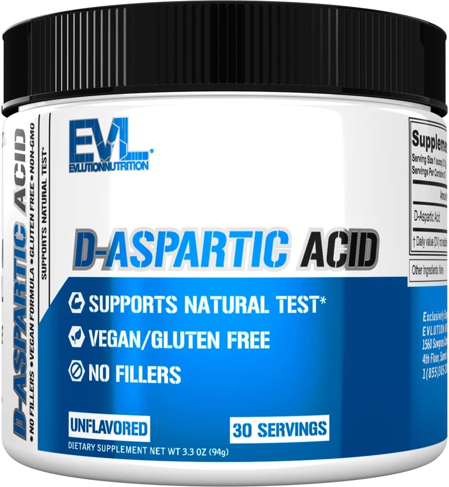 D Aspartasyre Testosteron Booster for mænd - 3120mg DAA D- Aspartasyre Pre Workout Powder Muscle Builder for mænd 3.12g - Mænds Health Supplement for Enhanced Drive Potency and Vigor - Unflavored