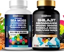 Holistisk Hercules Classic Combo Bundle - Sea Moss 3000mg, Black Seed 2000mg, Ashwagandha 1000mg, Shilajit 5000mg, Panax Ginseng 1500mg, Peruvian Maca 2000mg, Alle i 1 Kosttilskud Pack